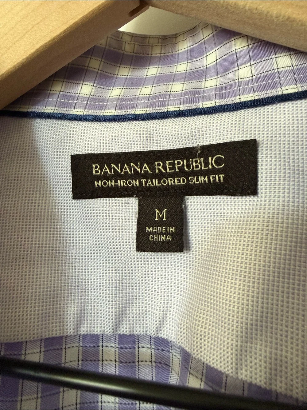 Banana Republic Lavender Gingham Button-Down Dress Shirt